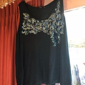 Sequin cotton tank 3xl